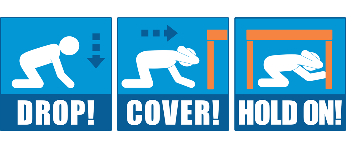 Infographic:Drop, Cover, Hold on